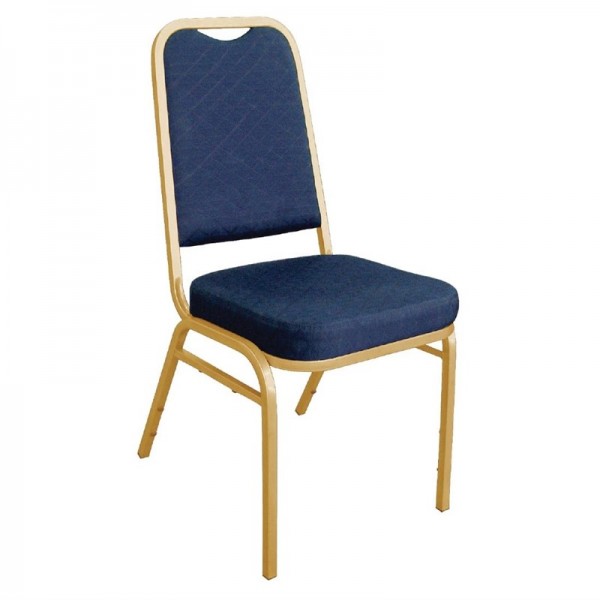Bolero Bankettstühle mit quadratischer Lehne blau 4 Stück