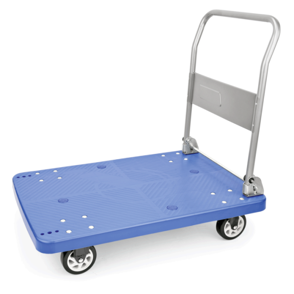 Premium Plattformwagen, blau, 100x60x84 cm, zusammenklappbar, Tragfähigkeit ca. 300 kg
