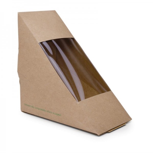 Vegware Kompostierbare Pappboxen für Sandwichecken 500 Stück