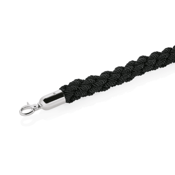 Verbindungskordel Classic - schwarz, geflochten, Beschläge verchromt, 250 cm