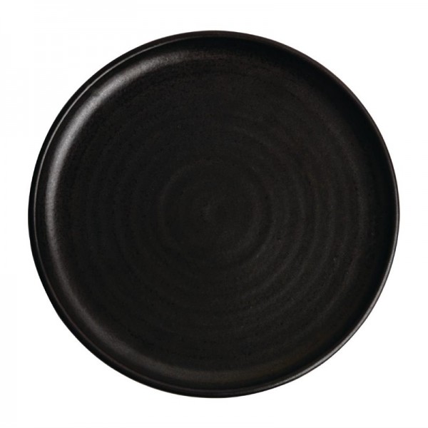 Olympia Canvas runder Teller mit schmalem Rand schwarz 26,5c 6 Stück