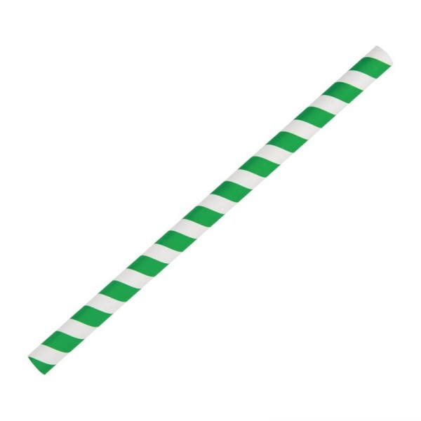 Fiesta Green Smoothie-Trinkhalm Papier grün gestreift 21cm 250 Stück