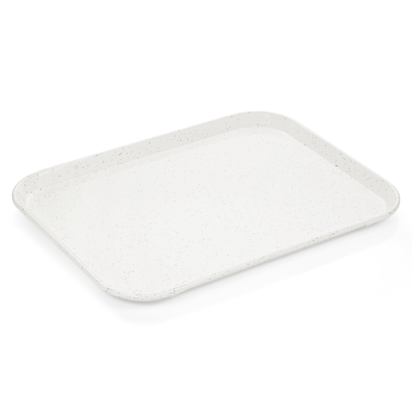 Polyester-Tablett, 45,5x35,5 cm - milchweiß mit Punkten - Serie 9710
