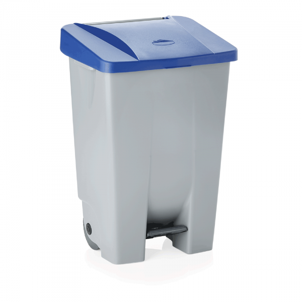 Tretabfallbehälter mit blauem Deckel, 80 ltr., Polyethylen