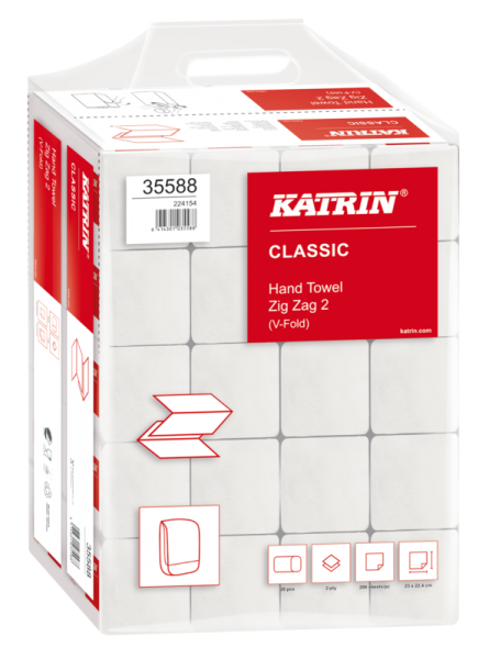 Katrin Classic Falthandtuch ZZ 2-lagig weiss 24,4 x 23 cm