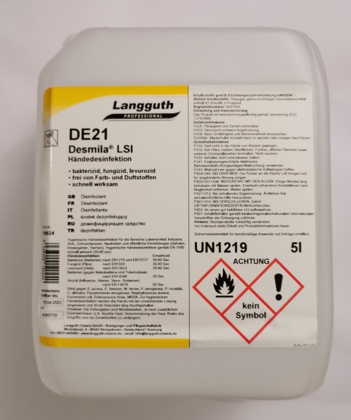 DE21 Desmila® LSI Händedesinfektion IHO gelistet 5 Ltr. Kanister