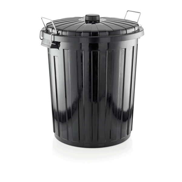 PE-Abfallbehälter mit Deckel, 73 ltr., schwarz