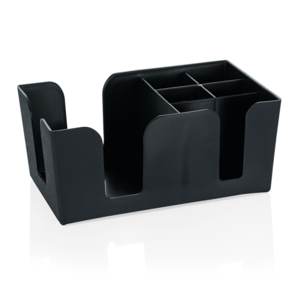 Bar-Caddy schwarz, ABS, für Servietten 12,5x12,5 cm