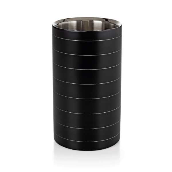 Edelstahl-Flaschenkühler mit schwarzer Pulverbeschichtung, Ø 11,5 cm/20 cm